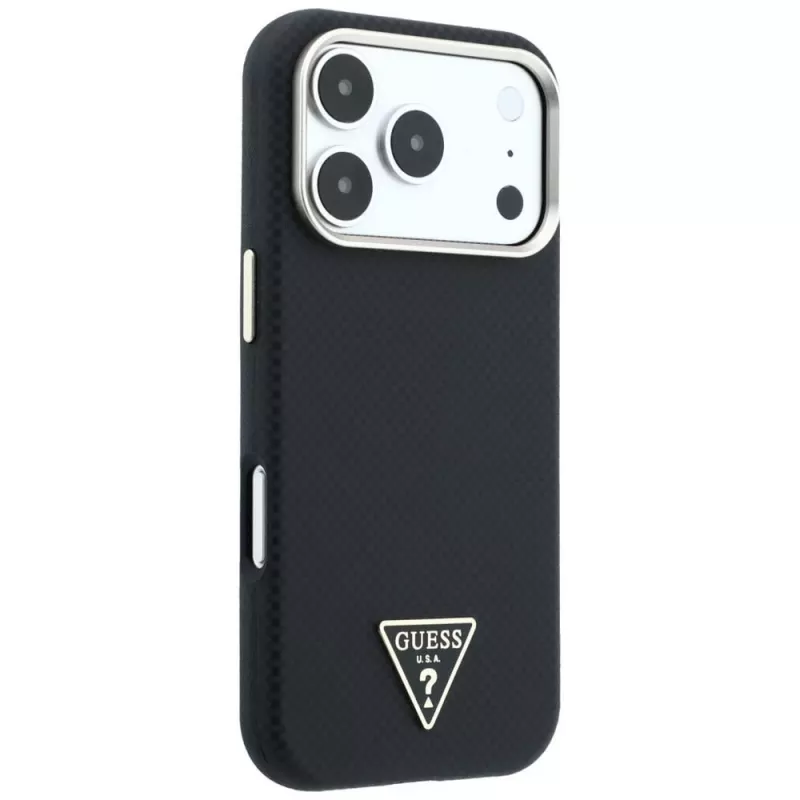 Guess Kevlar Triangle Logo MagSafe θήκη για iPhone 17 Pro / 18 Pro - μαύρο