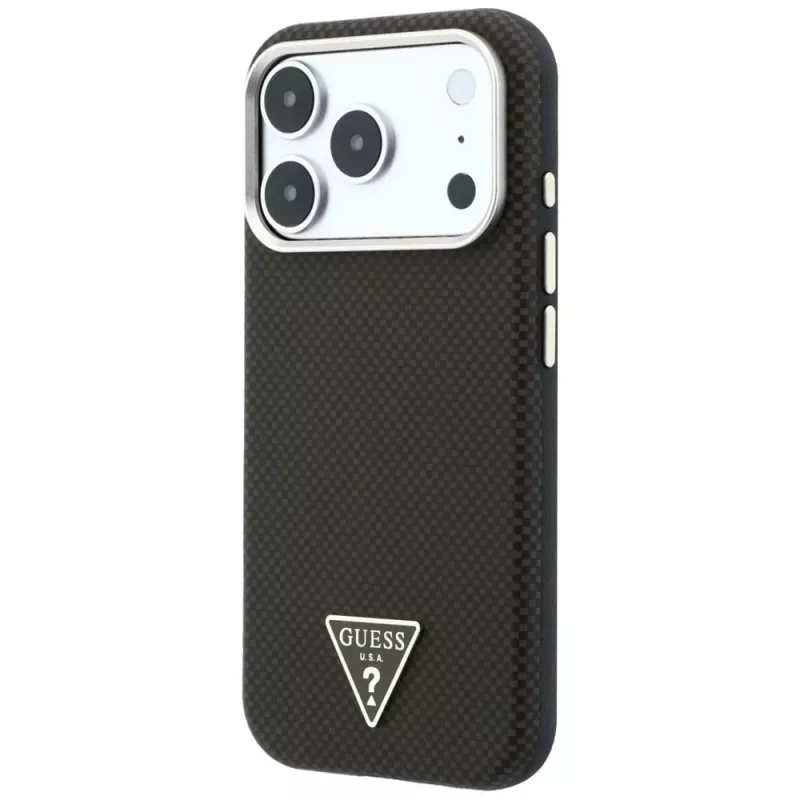 GUESS Kevlar Triangle Logo MagSafe θήκη για iPhone 17 Pro / 18 Pro – καφέ