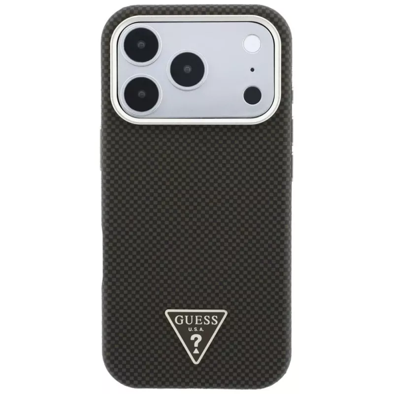 GUESS Kevlar Triangle Logo MagSafe θήκη για iPhone 17 Pro / 18 Pro – καφέ
