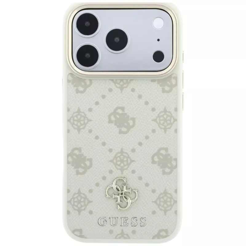 Guess Peony 4G Small Logo MagSafe θήκη για iPhone 18 Pro / 17 Pro - μπεζ