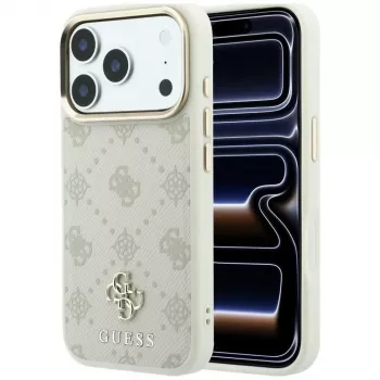 Guess Peony 4G Small Logo MagSafe θήκη για Apple iPhone 17 Pro Max / 16 Pro Max – μπεζ