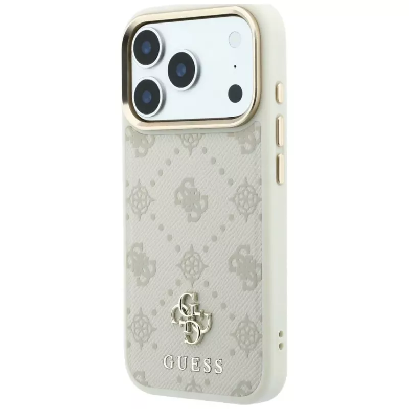 Guess Peony 4G Small Logo MagSafe θήκη για Apple iPhone 17 Pro Max / 16 Pro Max – μπεζ