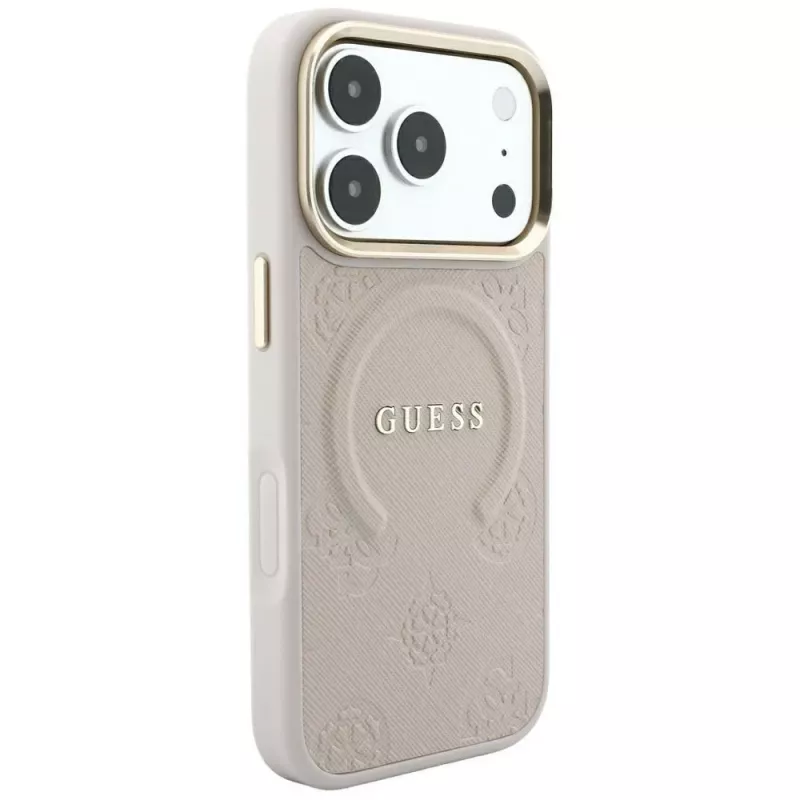 GUESS Saffiano Peony & Ring MagSafe θήκη για iPhone 18 Pro Max / 17 Pro Max - ροζ