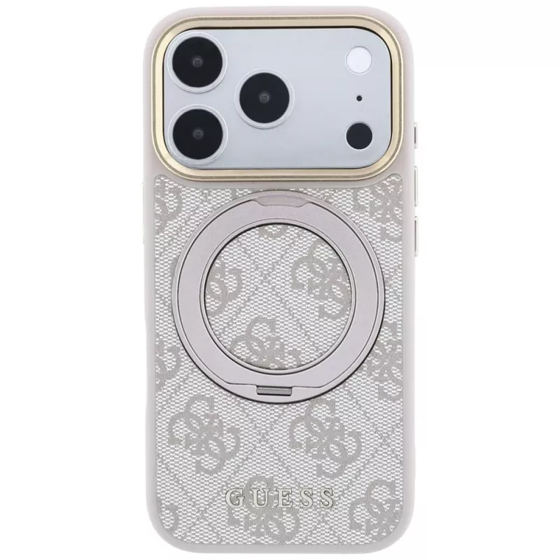 Guess Ring Stand 360 4G Classic Logo MagSafe θήκη για iPhone 18 Pro Max / 17 Pro Max - ροζ