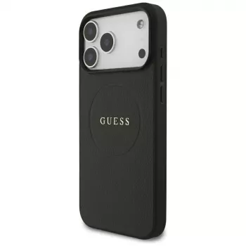 Guess Grained Gold Ring MagSafe θήκη για Apple iPhone 18 Pro Max / 17 Pro Max, μαύρο