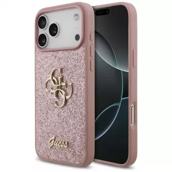 GUESS Fixed Glitter Big 4G θήκη για iPhone 18 Pro Max / 17 Pro Max - ροζ