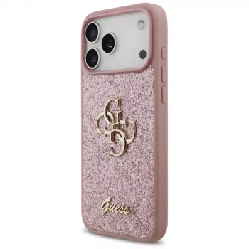 GUESS Fixed Glitter Big 4G θήκη για iPhone 18 Pro Max / 17 Pro Max - ροζ