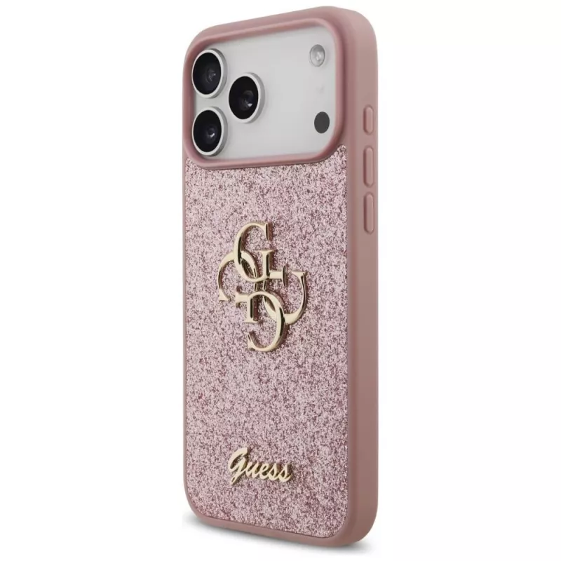 GUESS Fixed Glitter Big 4G θήκη για iPhone 18 Pro Max / 17 Pro Max - ροζ