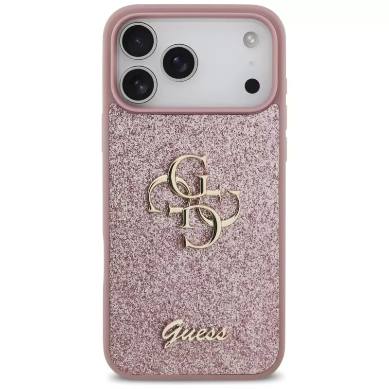 GUESS Fixed Glitter Big 4G θήκη για iPhone 18 Pro Max / 17 Pro Max - ροζ