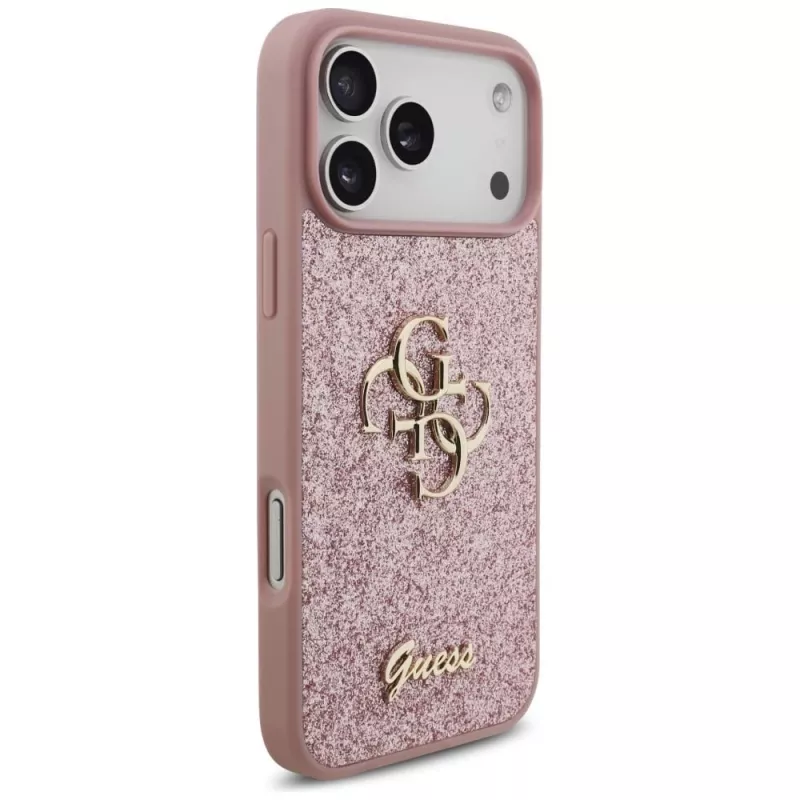 GUESS Fixed Glitter Big 4G θήκη για iPhone 18 Pro Max / 17 Pro Max - ροζ