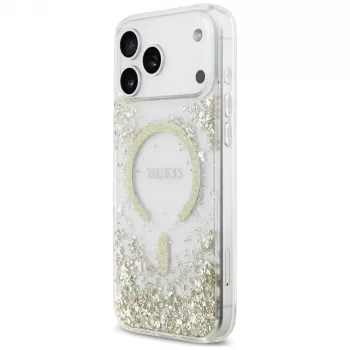 Guess Resin Bottom Glitter MagSafe θήκη για iPhone 18 Pro Max / 17 Pro Max, χρυσό