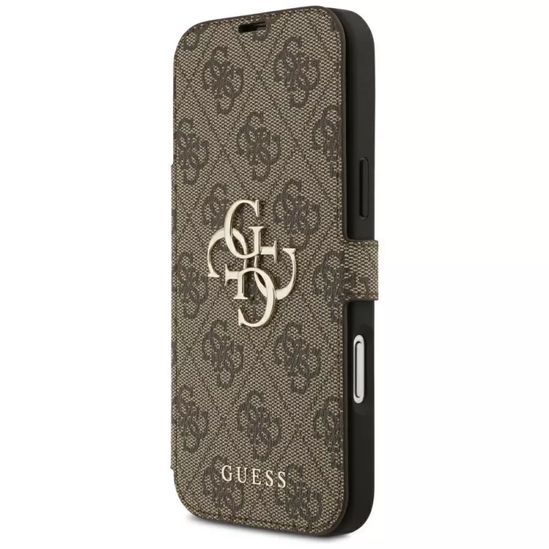 Guess Book 4G Metal Logo θήκη folio για iPhone 18 Pro Max / 17 Pro Max - καφέ