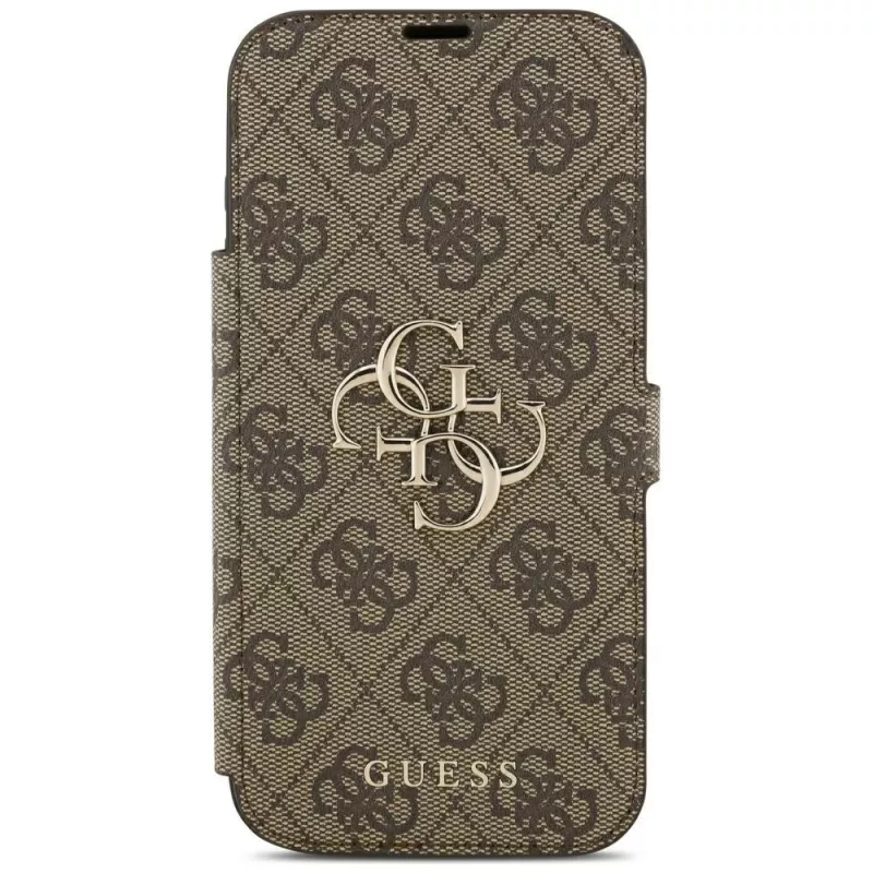 Guess Book 4G Metal Logo θήκη folio για iPhone 18 Pro Max / 17 Pro Max - καφέ