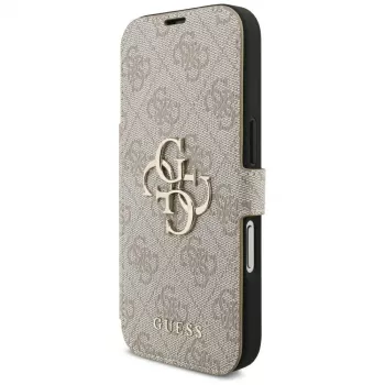Guess Book 4G Metal Logo θήκη folio για iPhone 16 Pro / 17 Pro - ροζ