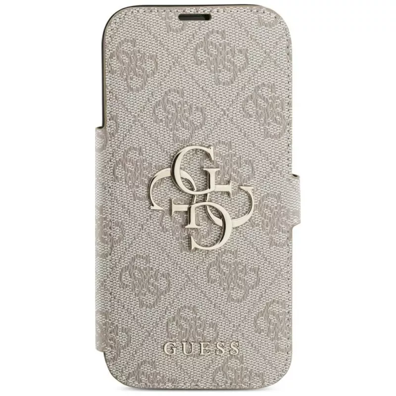 Guess Book 4G Metal Logo θήκη folio για iPhone 16 Pro / 17 Pro - ροζ