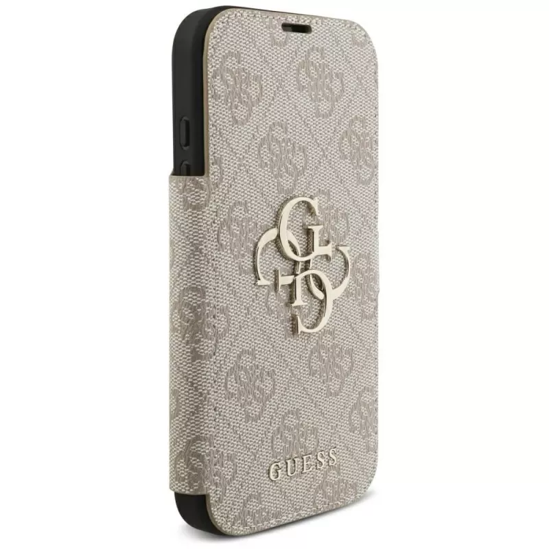 Guess Book 4G Metal Logo θήκη folio για iPhone 16 Pro / 17 Pro - ροζ