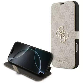 GUESS Book 4G Metal Logo θήκη folio για iPhone 18 Pro Max / 17 Pro Max - ροζ