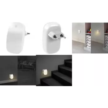 LogiLink νυχτερινό φωτάκι LED πρίζας με αισθητήρα λυκόφωτος, οβάλ, θερμό λευκό, 230V, 16A, λευκό