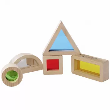 Eichhorn Montessori παράθυρα-τουβλάκια, σετ 20 τεμαχίων, ξύλο οξιάς πιστοποιημένο FSC® 100% με χρωματιστά παράθυρα ακρυλικού, εκπαιδευτικό παιχνίδι ανακάλυψης φωτός και χρώματος για παιδιά από 12 μηνών