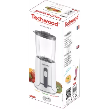 Techwood TBL-201 επιτραπέζιο μπλέντερ 1,5L, 300W, λεπίδες ανοξείδωτου χάλυβα, θρυμματισμός πάγου, λευκό