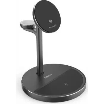 Hama 3-in-1 Qi2 ασύρματος σταθμός φόρτισης, 15W, Μαύρο