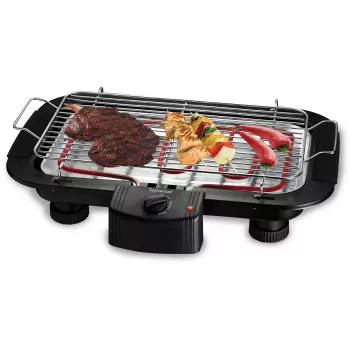 Techwood TBQ-836P Ηλεκτρική ψησταριά με τρίποδο, 2000W, 36,5 cm επιχρωμιωμένη σχάρα, Μαύρη