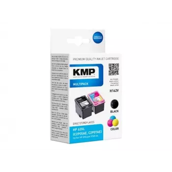 KMP 1741.400500 MultiPack Μαύρο & Τριών-χρωμάτων Μελάνια Συμβατά με HP 62XL (C2P05AE/C2P07AE) - Συσκευασία 2 τεμ.