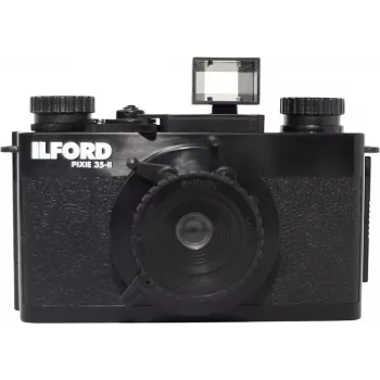 ILFORD PIXIE 35mm Point & Shoot Φωτογραφική Μηχανή – Ασημί/Μαύρο, Ενσωματωμένο Flash, Autofocus