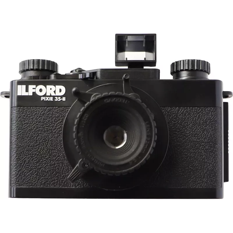 ILFORD PIXIE 35mm Point & Shoot Φωτογραφική Μηχανή – Ασημί/Μαύρο, Ενσωματωμένο Flash, Autofocus