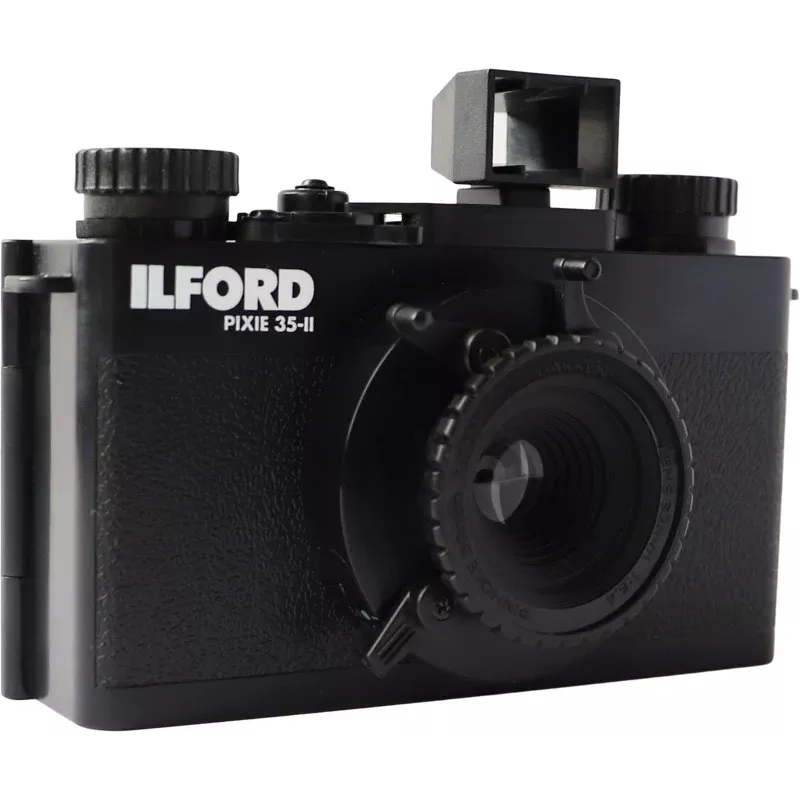 ILFORD PIXIE 35mm Point & Shoot Φωτογραφική Μηχανή – Ασημί/Μαύρο, Ενσωματωμένο Flash, Autofocus