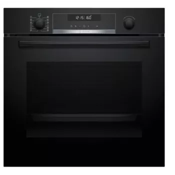 BOSCH Serie 6 Εντοιχιζόμενος φούρνος με AirFry, 71L, Πυρόλυση-Αυτοκαθαρισμός, Μαύρο (HBG578EB3)