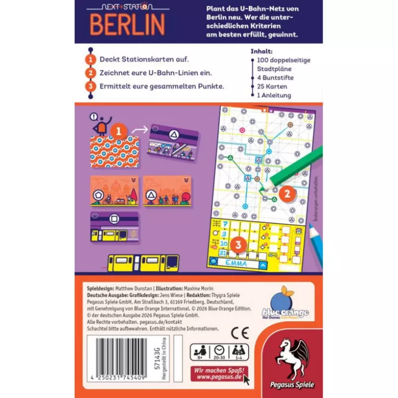 PEGASUS Next Station Berlin – επιτραπέζιο παιχνίδι Roll & Write (γερμανική έκδοση)