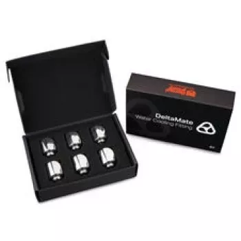 Thermal Grizzly DeltaMate περιστρεφόμενος σύνδεσμος 90° G1/4 ίντσες γυαλιστερό νικέλιο – συσκευασία 6 τεμ.
