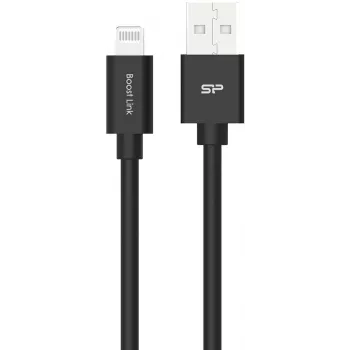Silicon Power Boost Link PVC LK15AL καλώδιο φόρτισης και δεδομένων, USB-A σε Lightning, πιστοποιημένο MFi, 1 m, έως 12 W, μαύρο