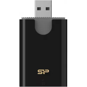 Συνδυαστικός αναγνώστης καρτών Silicon Power SD/microSD, USB 3.2 Gen 1 Type-A, μαύρο (SPU3AT5REDEL300K)