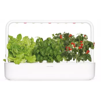 Click & Grow Smart Garden 9 Εσωτερικός κήπος βοτάνων & λαχανικών με λάμπες LED ανάπτυξης, αυτόματο πότισμα, 9 κάψουλες φύτευσης, Λευκό