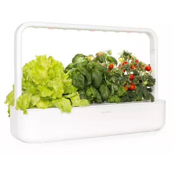 Click & Grow Smart Garden 9 Εσωτερικός κήπος βοτάνων & λαχανικών με λάμπες LED ανάπτυξης, αυτόματο πότισμα, 9 κάψουλες φύτευσης, Λευκό