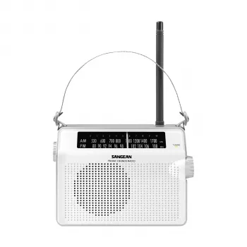 Sangean PR-D6 λευκό φορητό ραδιόφωνο AM/FM με ρολόι και ξυπνητήρι