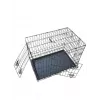 Πτυσσόμενο κλουβί σκύλου 76x48x54 cm – Σύρμα χάλυβα βαρέως τύπου, διπλή πόρτα, Αφαιρούμενη λεκάνη, μαύρο