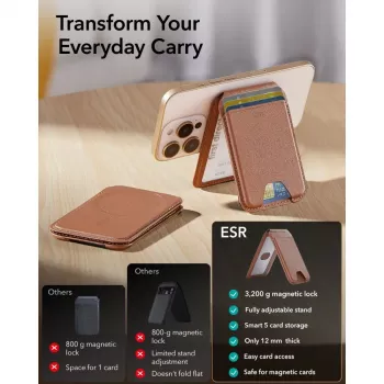 ESR Classic RFID Magnetic Wallet Stand MagSafe καφέ