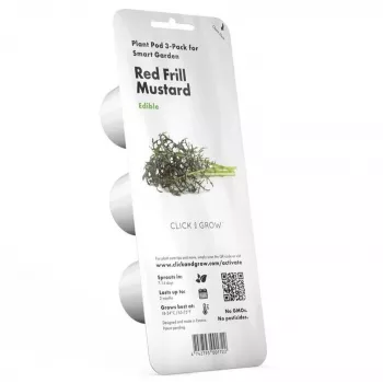 Click & Grow Smart Garden ανταλλακτικό κόκκινο σινάπι με κατσαρά φύλλα, 3 κάψουλες φυτών (SGR77X3)