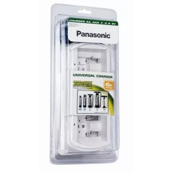 Panasonic BQ-CC15E/1B έξυπνος & γρήγορος φορτιστής μπαταριών Ni-MH για AA & AAA, 4 υποδοχές, μεμονωμένα κανάλια, AC 100-240V