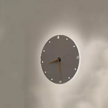 NO NAME LAMP WALL TIME 24CM LED Επιτοίχιο Φωτιστικό με Αναλογικό Ρολόι, 12W, 960lm, 3000K, Μαύρο, 240mm