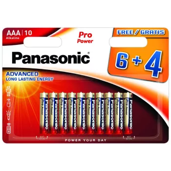 Panasonic Pro Power LR03 μπαταρίες, 6+4 τεμ. (LR03PPG/10BW 6+4F)