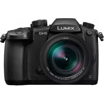 Panasonic Lumix DC-GH5LEG-K Φωτογραφική μηχανή με εναλλάξιμους φακούς με φακό Leica DG Vario-Elmarit 12-60mm f/2.8-4 ASPH. POWER O.I.S., 20.3MP Micro Four Thirds, βίντεο 4K 60p, 5-Axis Dual I.S. 2, Wi-Fi/Bluetooth, αντοχή σε πιτσιλιές/παγετό, Μαύρο