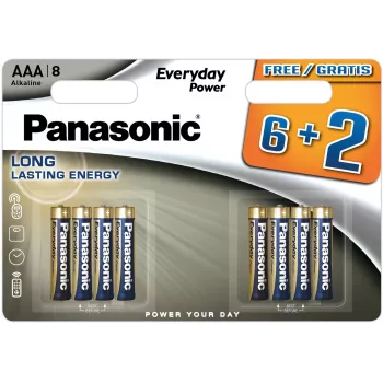 Panasonic Everyday Power μπαταρίες AAA αλκαλικές LR03 συσκευασία 8 τεμ. (6+2 ΔΩΡΟ)
