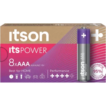 ITSON LR03IPO/8CB μπαταρίες AAA αλκαλικές, συσκευασία 8 τεμ., 1,5V, μεγάλη διάρκεια