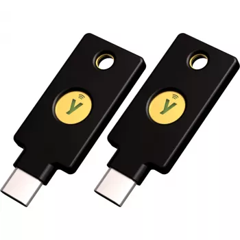 YubiKey 5C NFC κλειδί ασφαλείας (μαύρο/χρυσό, συσκευασία 2 τεμ.)