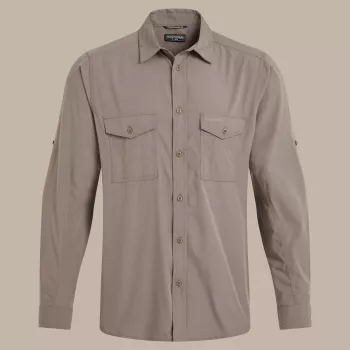 Craghoppers Kiwi II πουκάμισο ταξιδιού μακρύ μανίκι - Pebble, XXL