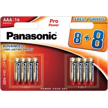 Panasonic Batteries LR03PPG/16BW 8+8 AAA αλκαλικές μπαταρίες, συσκευασία 16 τεμ.